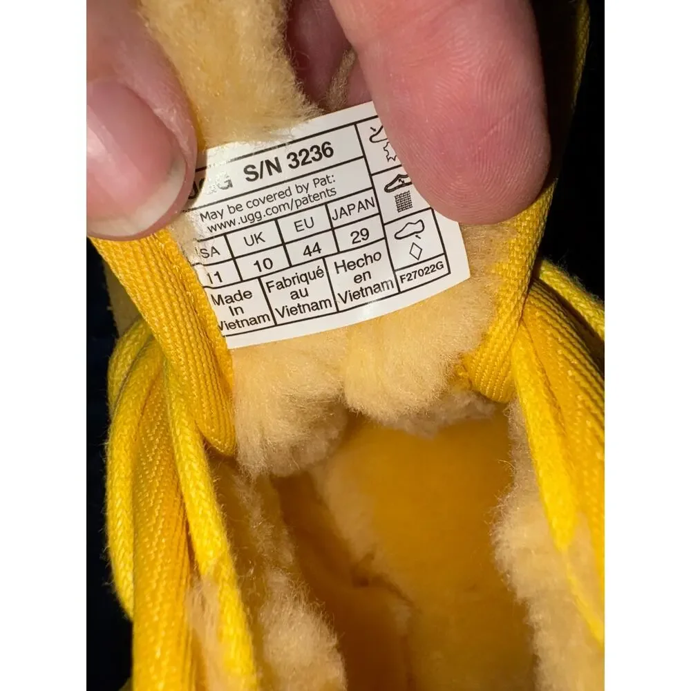 UGG NEUMEL SUEDE SHEARLING WOOL BOOTS CORN YELLOW NWOT M 10 W‎ 11